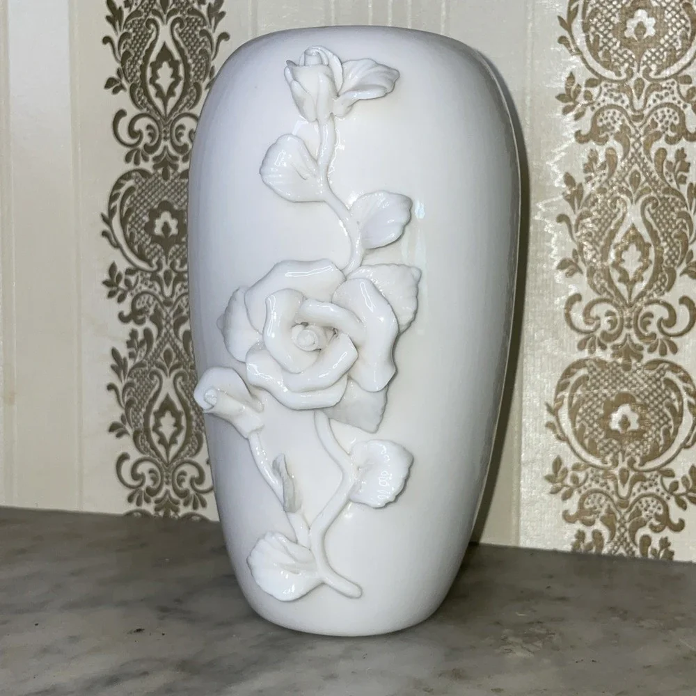Pure White Tall Ivory Porcelain Vase 6